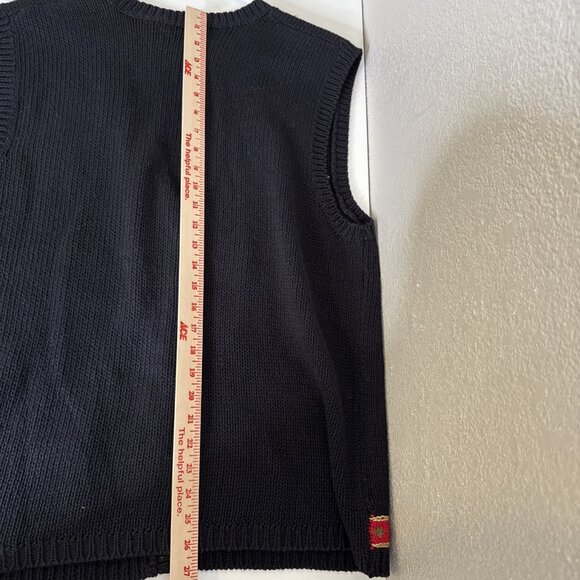 Tiara Christmas Knit Sweater Vest Stockings Black Size 14 16 Holiday Candy Canes - Picture 7 of 8